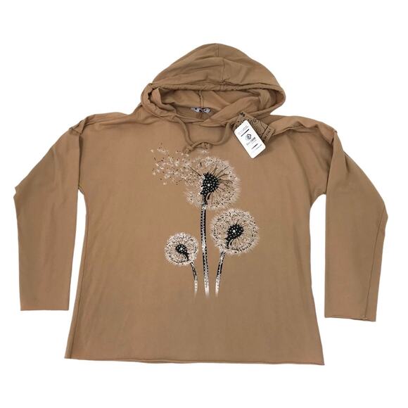 MODA LUCIDO Italian Hoodie Women L Crystal Embroidered Fairy Boho Retro Y2K NWT - Picture 3 of 10